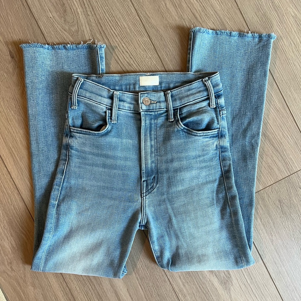 MOTHER Light Blue Ankle Crop Jeans